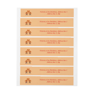 Lesbian Christmas Gingerbread Ladies Couple Custom Wraparound Address Label