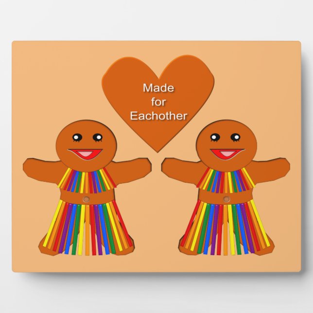 Lesbian Christmas Gingerbread Ladies Couple  Plaque (Front)