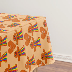 Lesbian Christmas Gingerbread Ladies Couple Tablecloth
