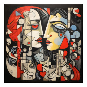 Lesbian Couple Cubism Photo Print