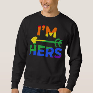 Lesbian Couple She's Mine I'm Hers Matching LGBT P Sweatshirt