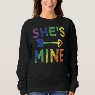 Lesbian Couple She's Mine Matching Lgbt Pride Sweatshirt
