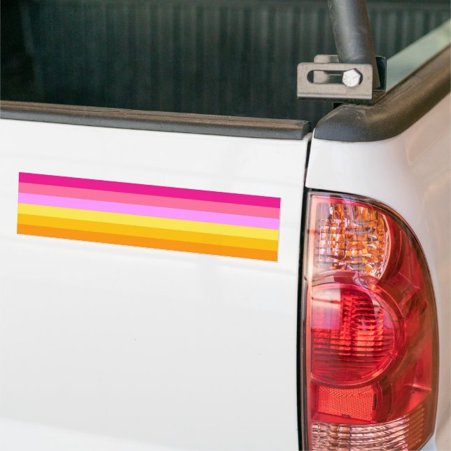 Lesbian (Dawn) Pride House Flag Bumper Sticker (On Truck)