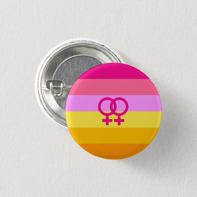 Lesbian Dawn Pride WLW 1 Inch Round Button (Front & Back)