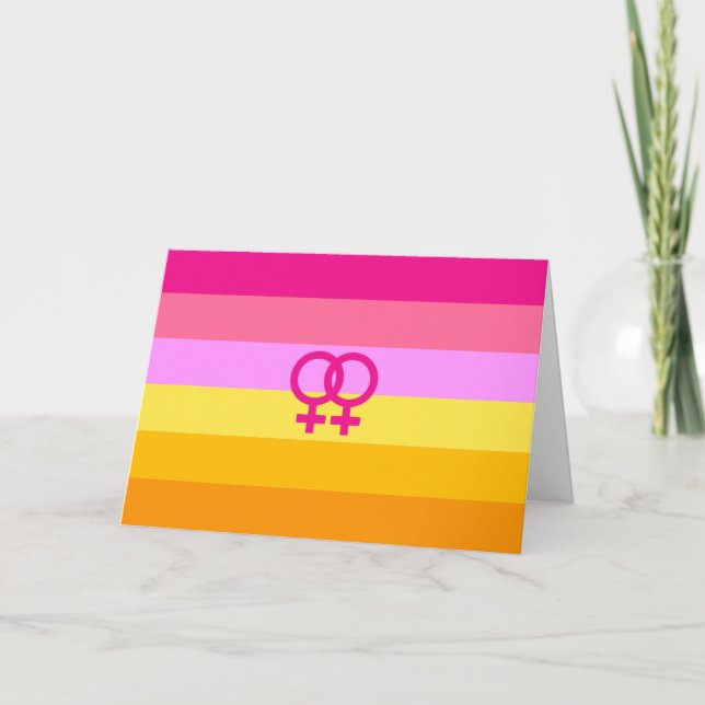 Lesbian Dawn Pride WLW Holiday Card (Front)
