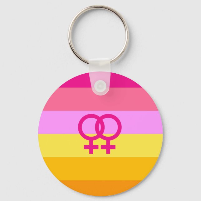 Lesbian Dawn Pride WLW Keychain (Front)