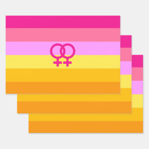 Lesbian Dawn Pride WLW Wrapping Paper Sheet