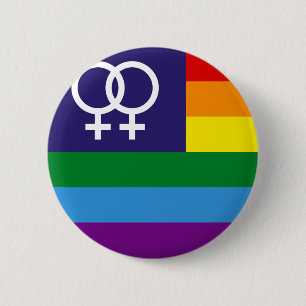 Lesbian Double Venus Rainbow Pride 2 Inch Round Button