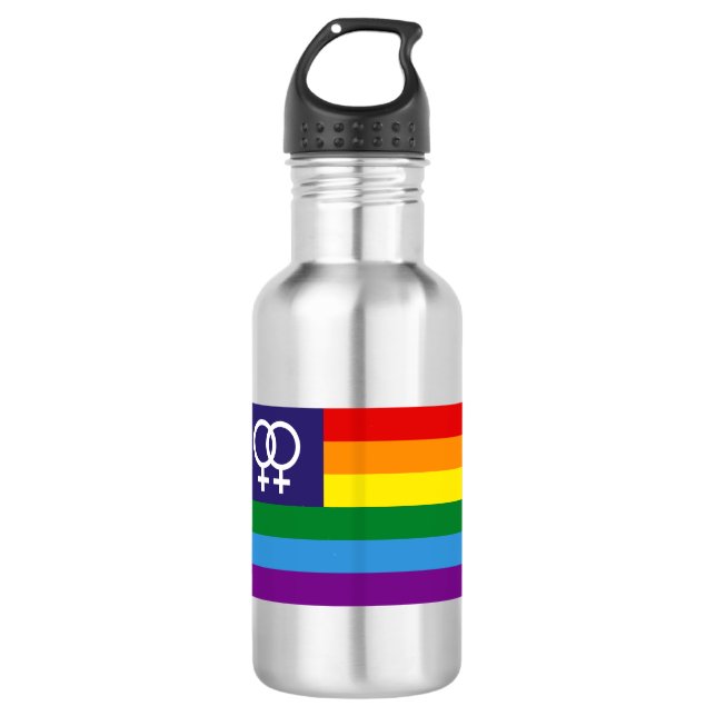 Lesbian Double Venus Rainbow Pride 532 Ml Water Bottle (Front)