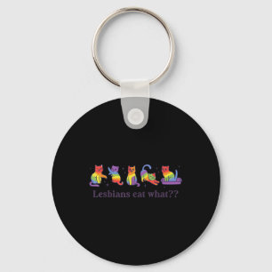 Lesbian Eat What Cat Meme Gay Pride Month Lgbt Adu Keychain