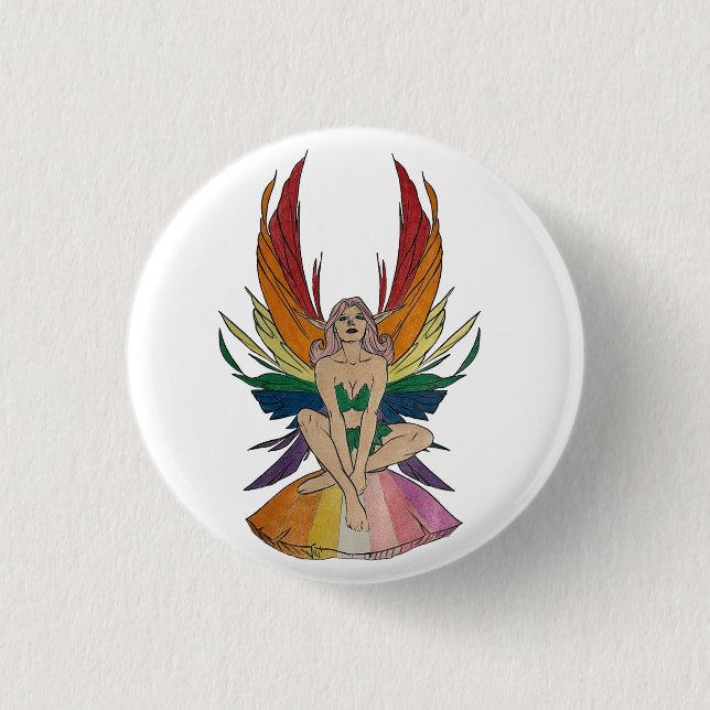 Lesbian Faerie  1 Inch Round Button (Front)