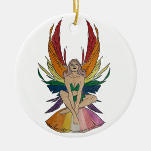 Lesbian Faerie Ceramic Ornament