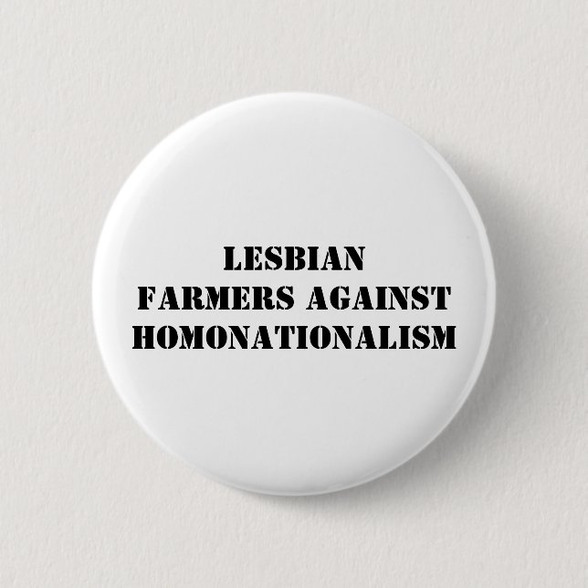 lesbian farmers against homonationalism 2 inch round button (Front)