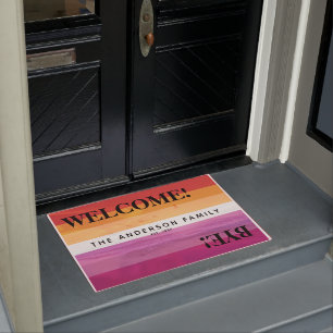Lesbian Flag (2018) Beach Personalized Welcome Doormat