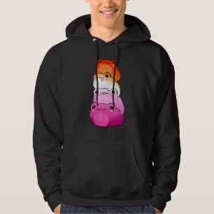 Lesbian Flag Colour Frog Subtle Lgbtq Sapphic Prid Hoodie
