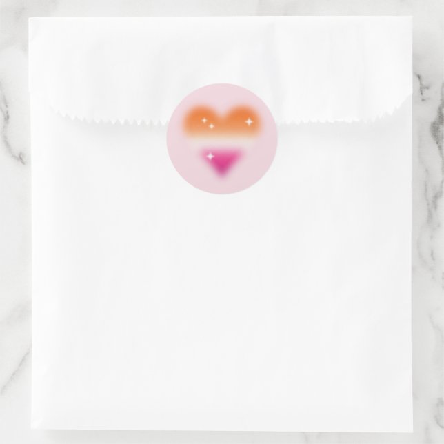 Lesbian Flag Heart Sticker (Bag)