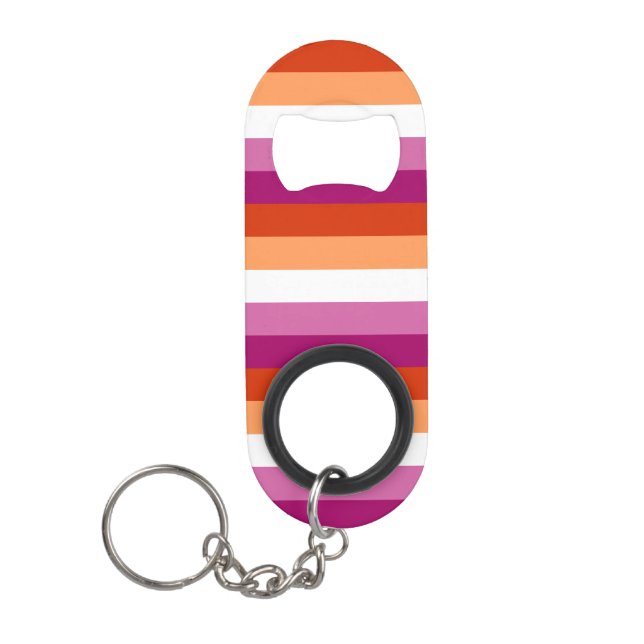 Lesbian Flag Keychain Bottle Opener (Front)