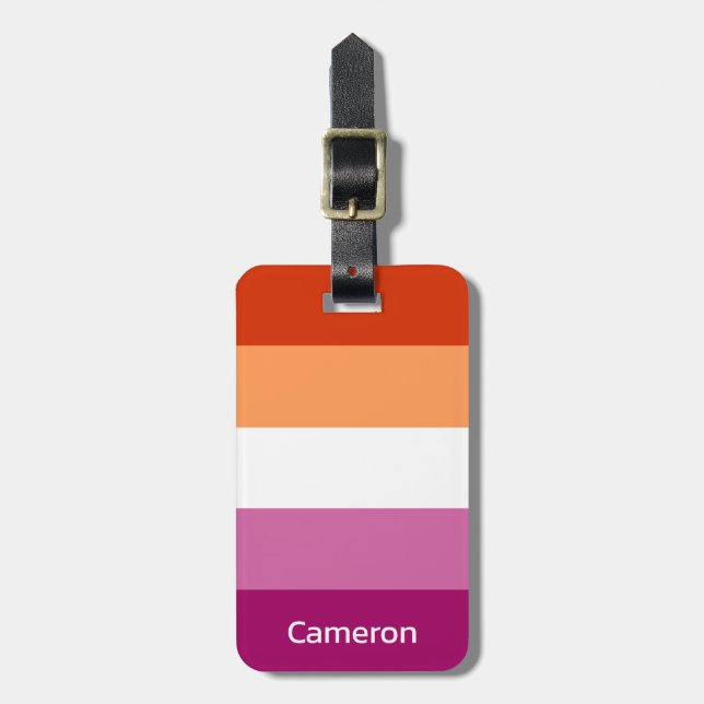 Lesbian Flag Personalized Luggage Tag (Front Vertical)