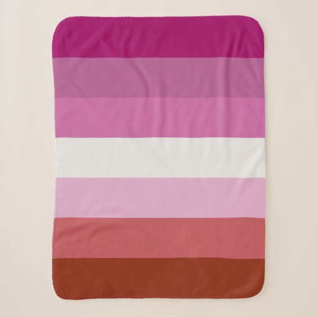 Lesbian Flag Sherpa Blanket (Front)