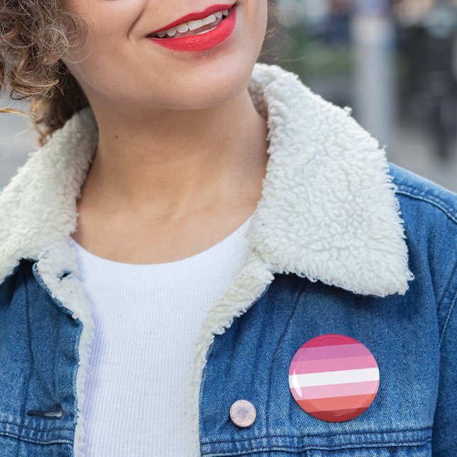 Lesbian Flag Symbol Gender Diversity Pride Month 2 Inch Round Button (Creator Uploaded)
