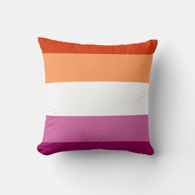 Lesbian Flag Throw Pillow (Front)