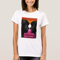Lesbian Flag with Two Woman Silhouettes 