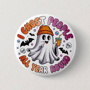 Lesbian Funny Halloween – I Ghost People 2 Inch Round Button