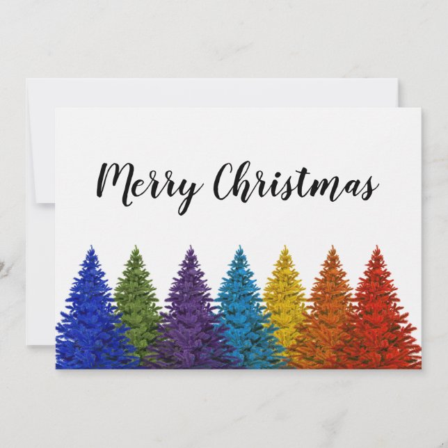 Lesbian Gay Pride Rainbow Flag Christmas Tree Invitation (Front)