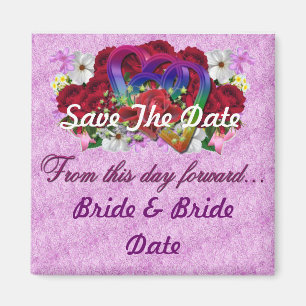 Lesbian Gay Save the Date Wedding Magnets