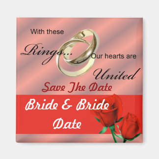 Lesbian Gay Save the Date Wedding Magnets