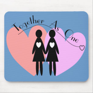 Lesbian Gifts "Together As One" Mouse Pad
