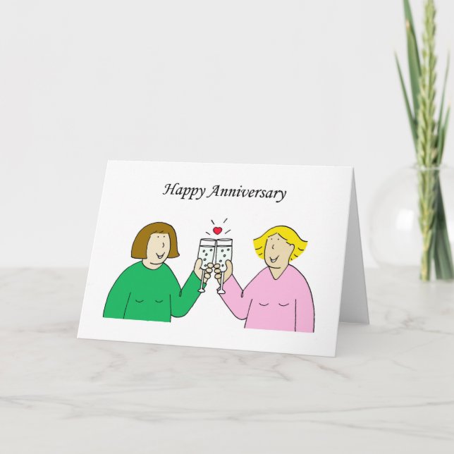 Lesbian Happy Anniversary Card (Front)