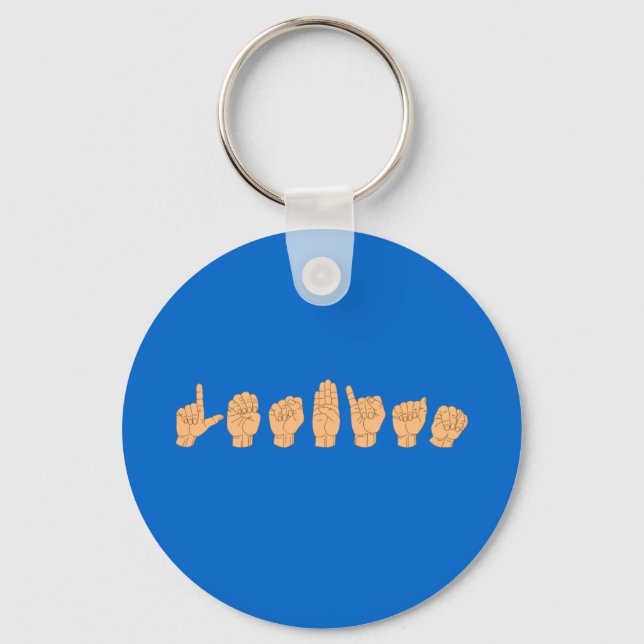 LESBIAN in American Sign Language Keychain (Front)