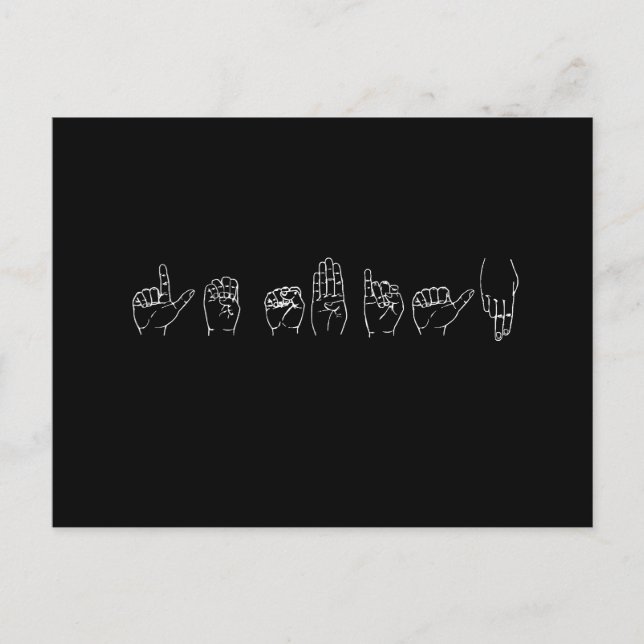 Lesbian in Sign Language  (Pickup Line) Postcard (Front)