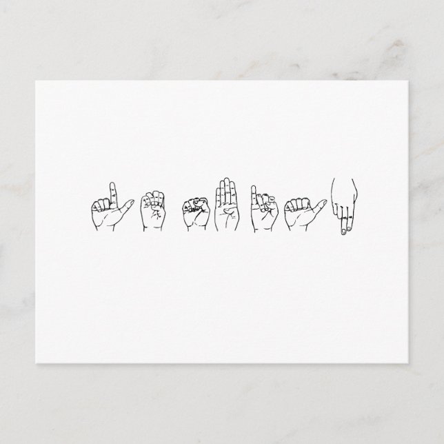 Lesbian in Sign Language Postcard (Front)