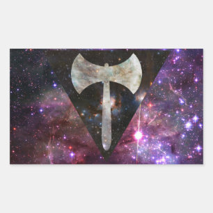 Lesbian labrys nebula flag stickers