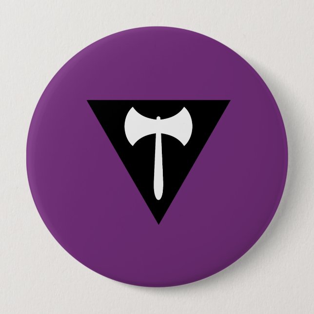 Lesbian Labrys Pride Flag 4 Inch Round Button (Front)