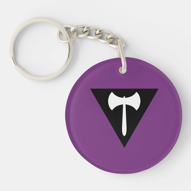 Lesbian Labrys Pride Flag Keychain (Front)