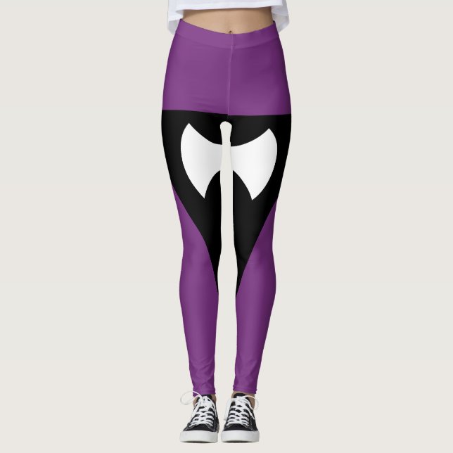 Lesbian Labrys Pride Flag Leggings (Front)