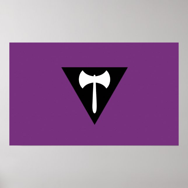 Lesbian Labrys Pride Flag Poster (Front)