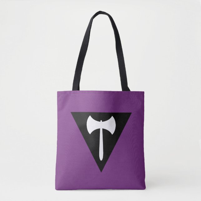 Lesbian Labrys Pride Flag Tote Bag (Front)