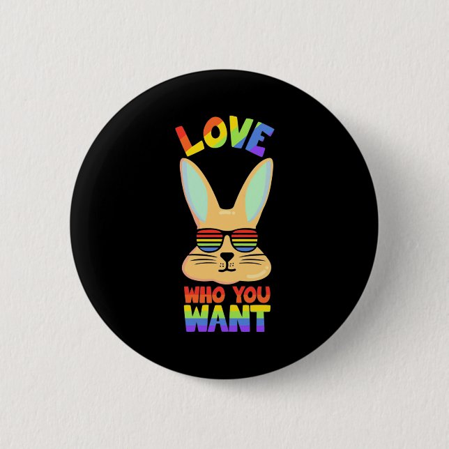 Lesbian LGBT Rabbit 2 Inch Round Button (Front)