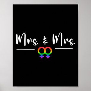 Lesbian Lgbt Wedding Party For Mrs. And Mrs. Honey Poster
