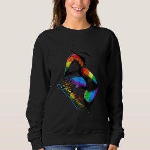 Lesbian Lips Kissing Rainbow Love Is Love Lgbt Gay Sweatshirt