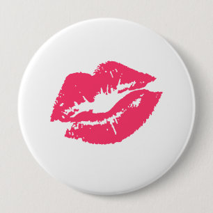 LESBIAN LIPS SYMBOL 4 INCH ROUND BUTTON
