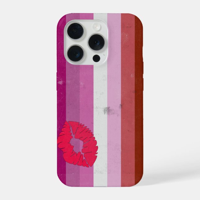 Lesbian (Lipstick) Flag iPhone Case (Back)