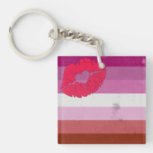 Lesbian (Lipstick) Flag Keychain