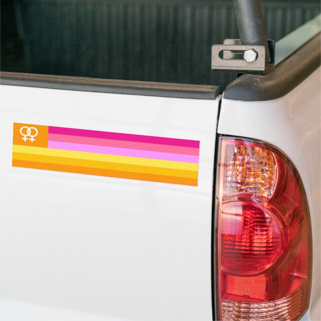 Lesbian Love (Dawn) Pride House Flag Bumper Sticker (On Truck)