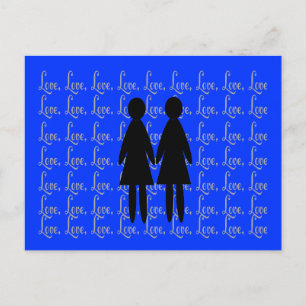 lesbian "LOVE" Silhouettes Postcard