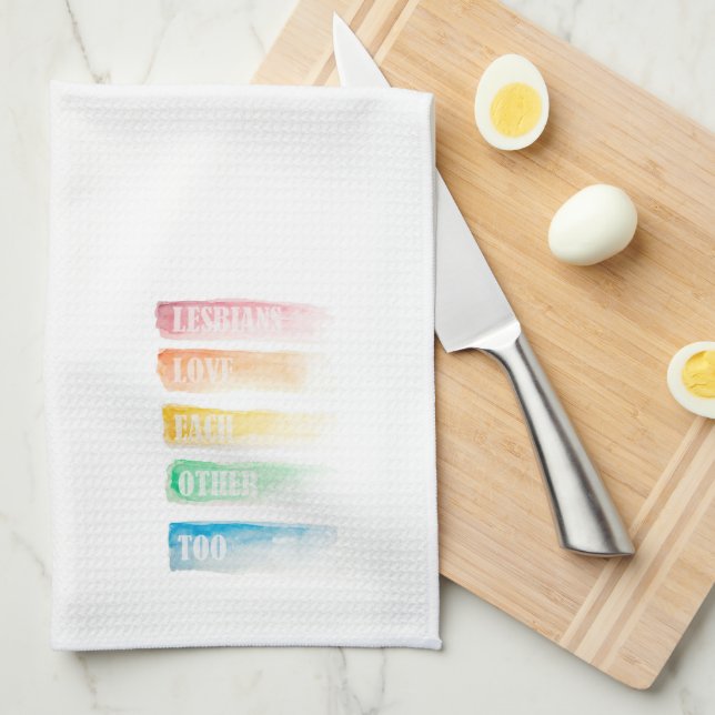 Lesbian Love Tea Towel (Quarter Fold)
